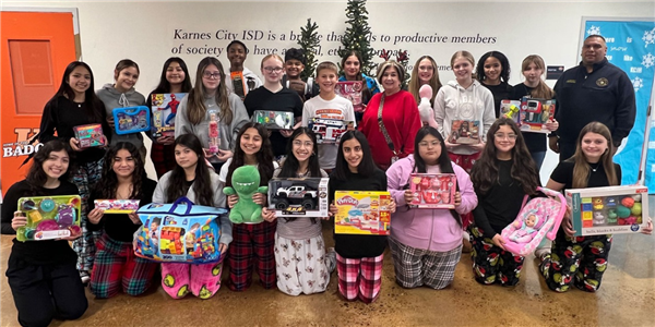  Students with toy donations